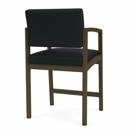 Lesro Lenox Steel Hip Chair Metal Frame, Bronze, MD Black Upholstery LS1161